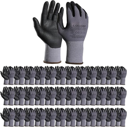 Safety Work Gloves MicroFoam Nitrile Coated-12 Pairs