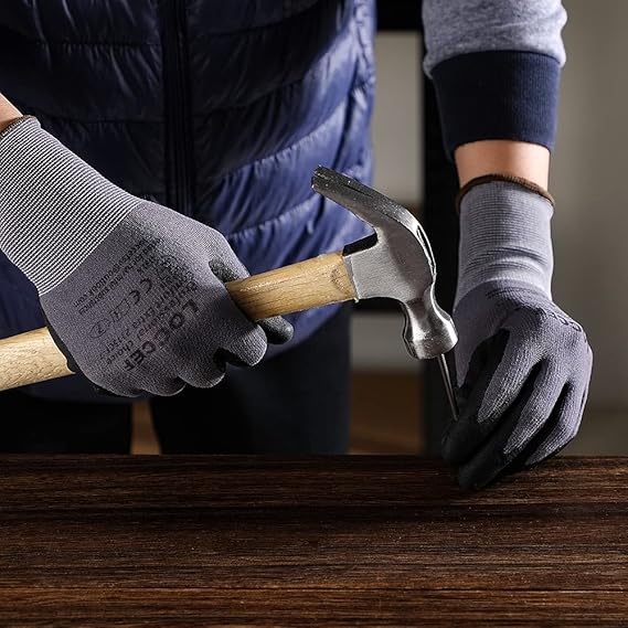 Safety Work Gloves MicroFoam Nitrile Coated-12 Pairs