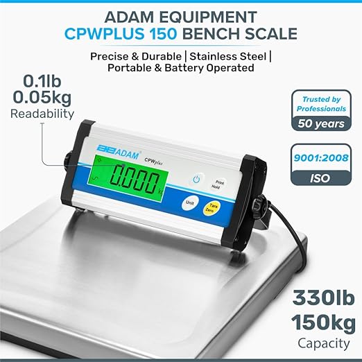 Adam Equipment CPWplus 150 Bench Scale 330lb Capacity