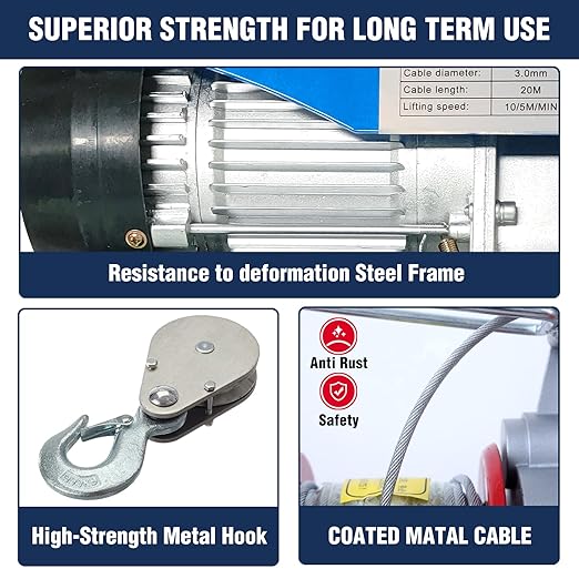Electric Hoist 1320lbs Electric Hoist with Remote Control