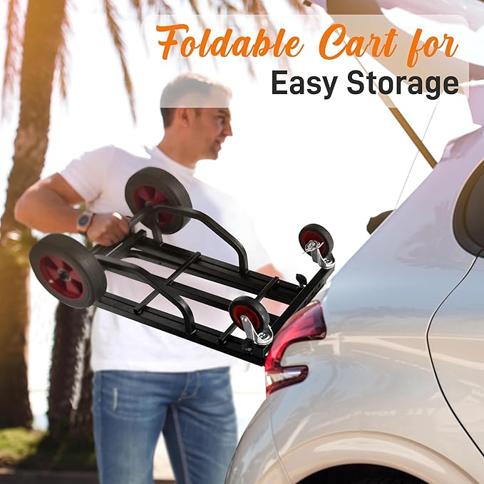 Pyle Adjustable Professional Equipment Multi Cart Compact 8 in 1 Folding Multi Cart